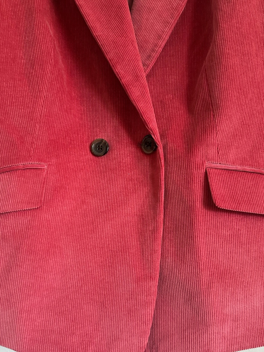 Talbots Petite Pink Cotton Corduroy Double Breasted Blazer 14P - Picture 5 of 14